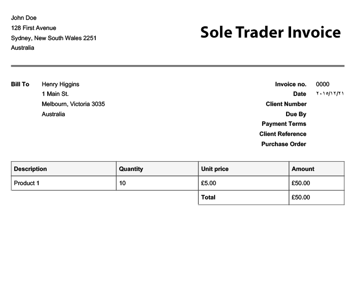 Free Invoice Templates Easy Invoices